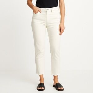 NWT J. Jill High Rise Cropped Split Hem Jeans - White
